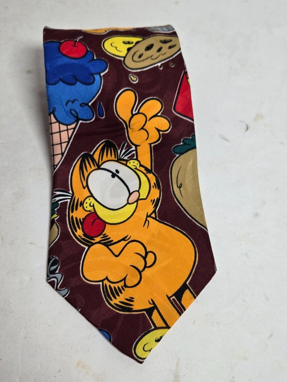 Vintage Balancine Garfield “Hot Cakes” Necktie Cartoon Cat Novelty Tie 1978